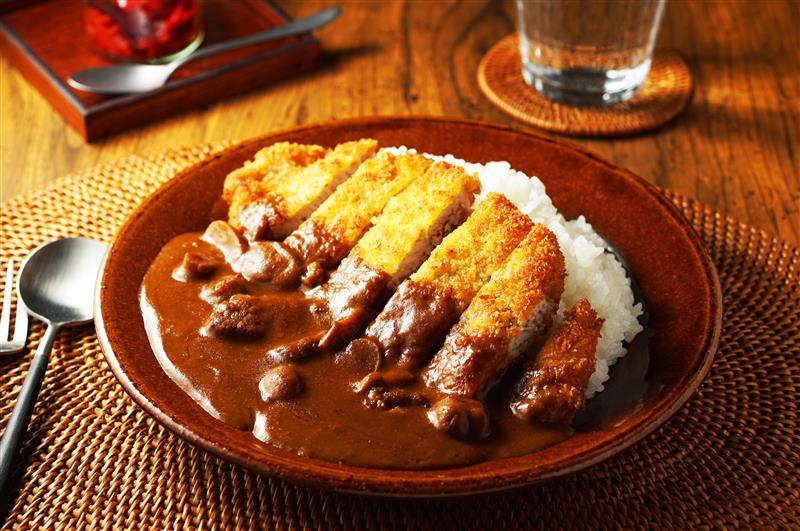 Katsu Curry, topped with Tonkatsu (Japanese pork cutlet),