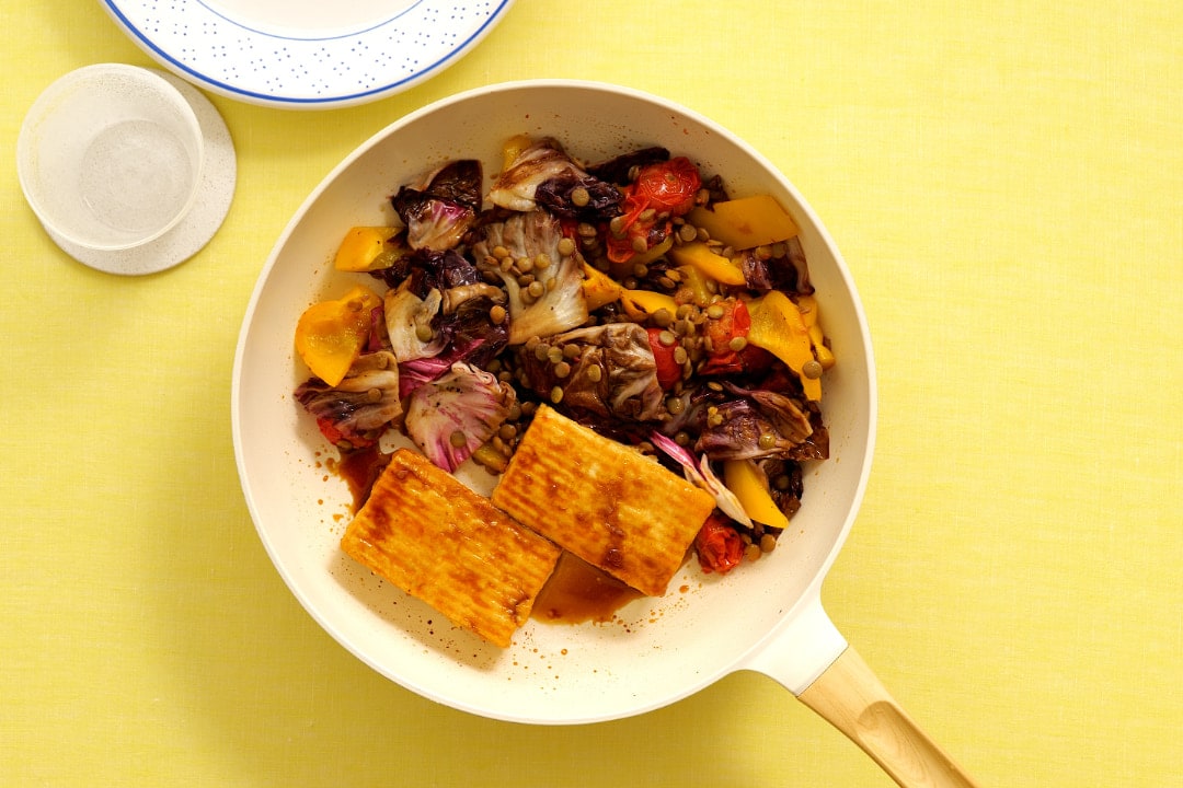 One-Pan Teriyaki Tofu with Grilled Vegetables