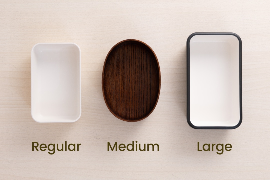 Example of bento boxes in different sizes