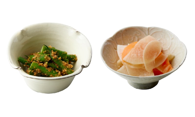 Sesame-Dressed Green Beans, Daikon and Carrot Salad with Sweet Vinegar (Gomaae)