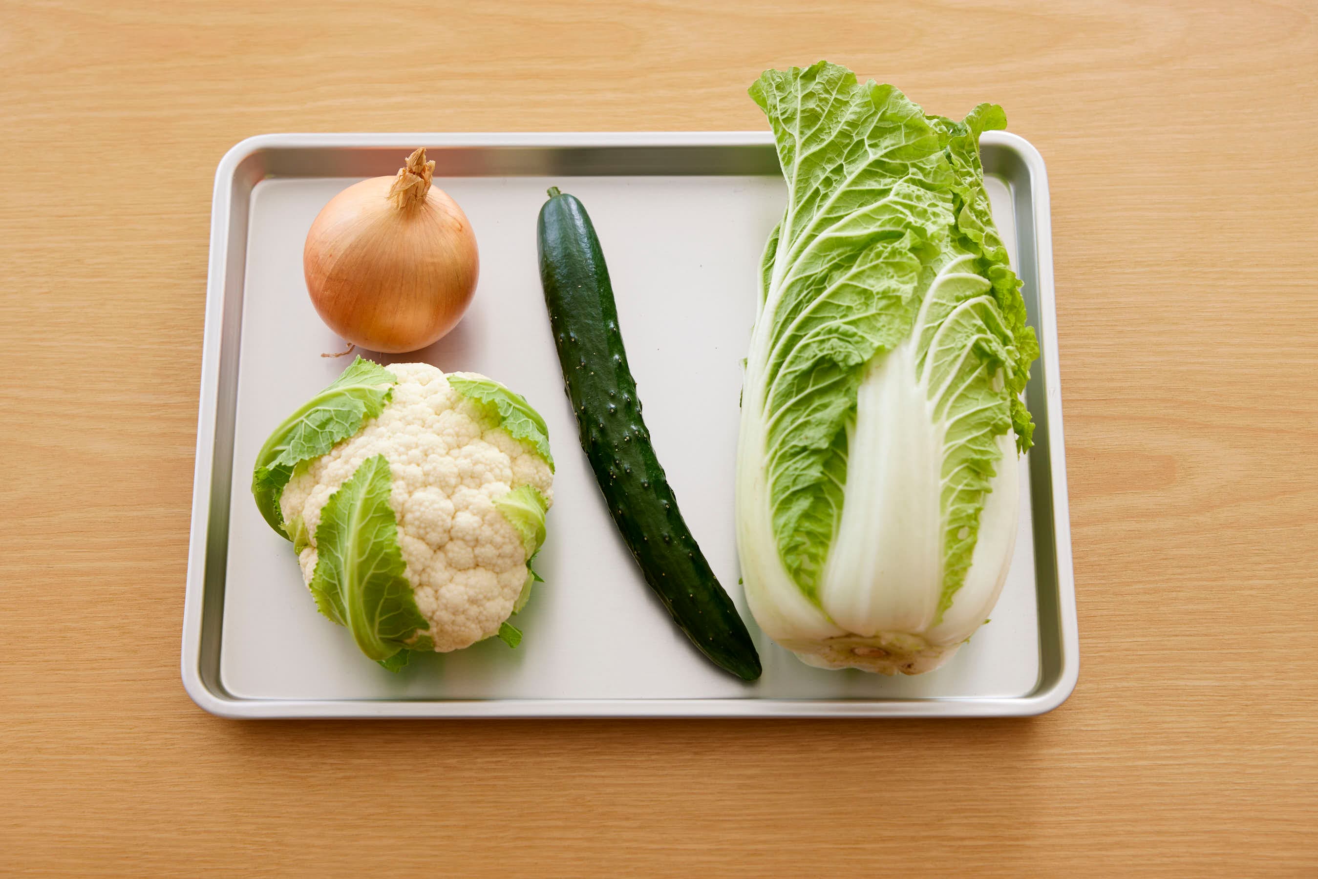 Vegetables on a trey