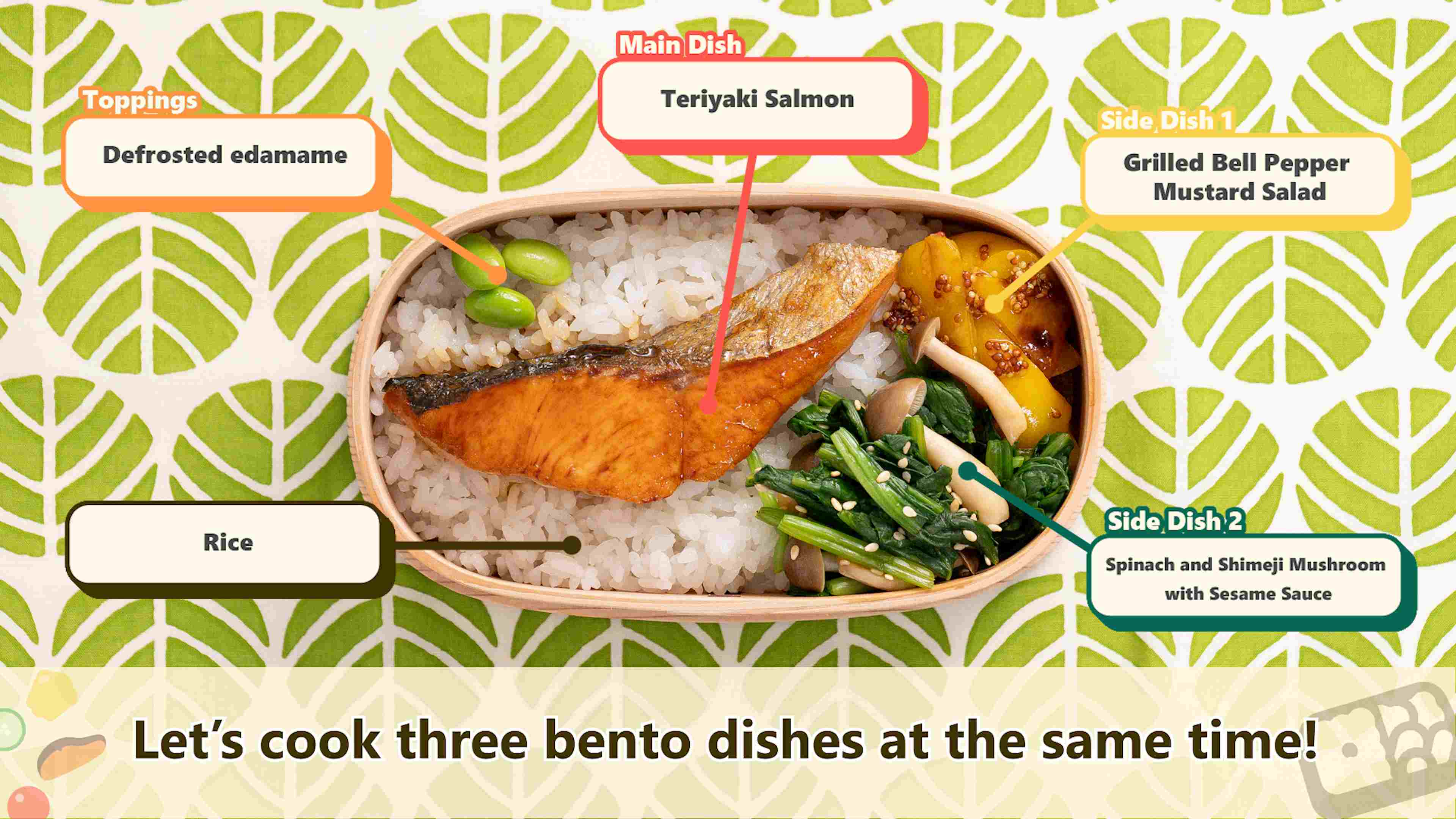Teriyaki Salmon Bento Structure