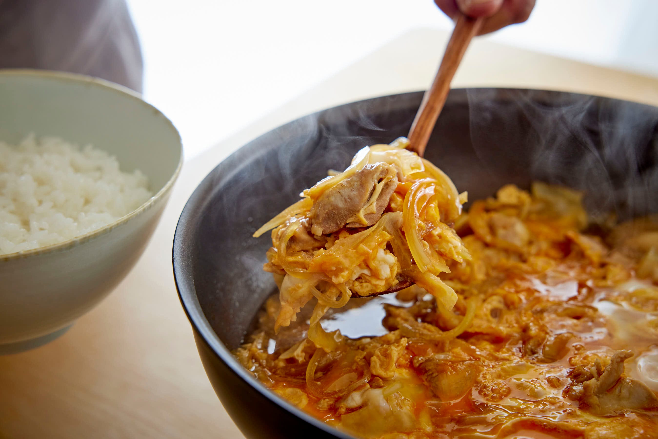 Freshly made Oyakodon