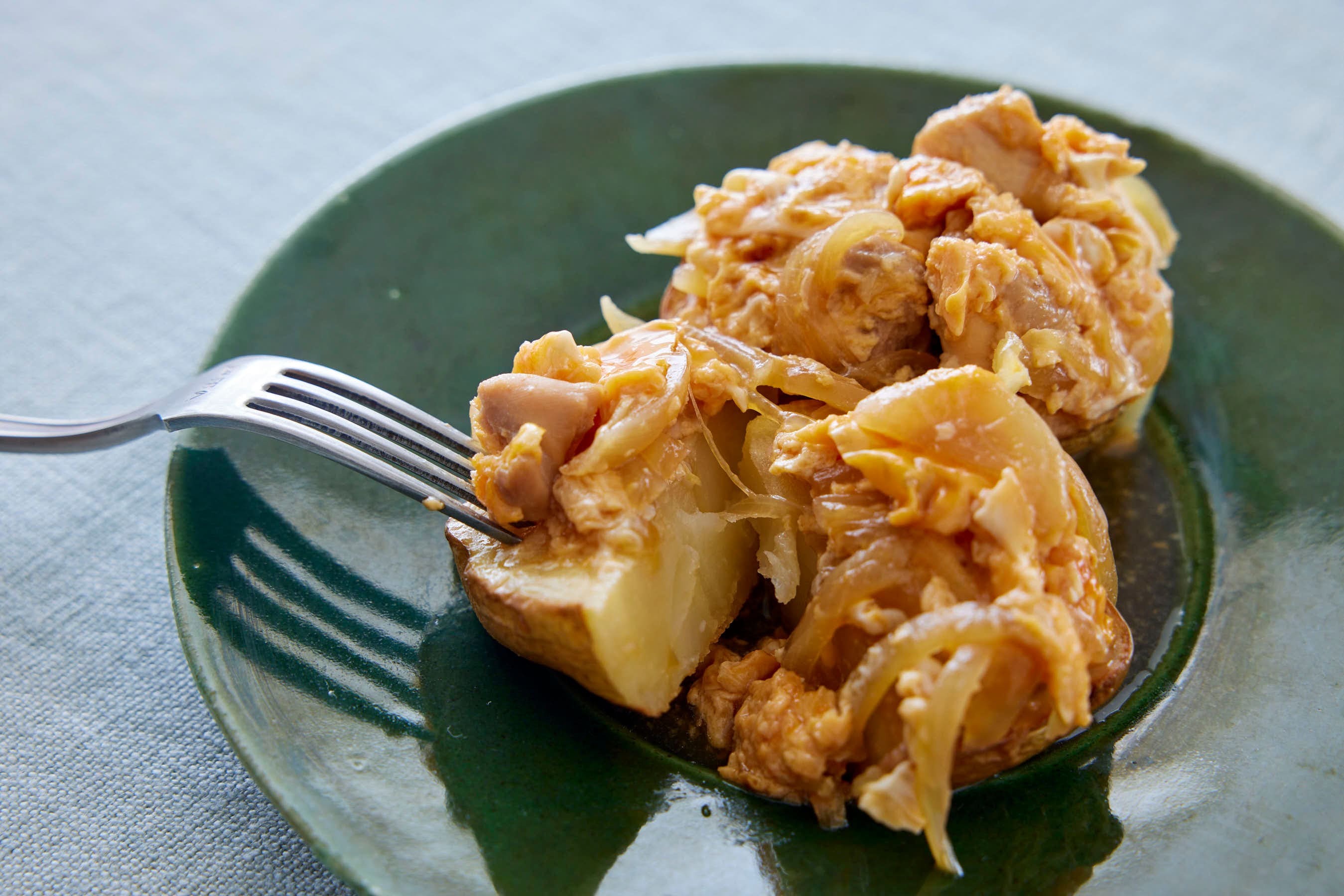 Baked Potato with Oyako-ni Topping