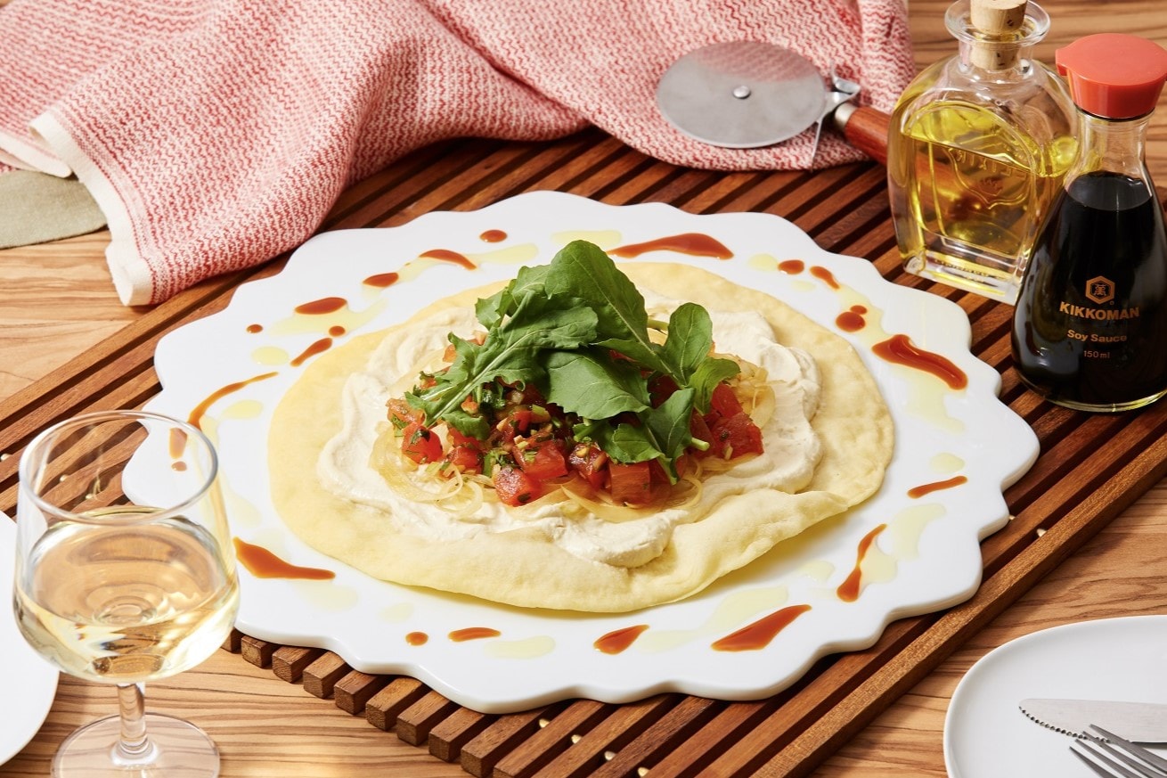 Vegan Flatbread with Soymilk Cheese