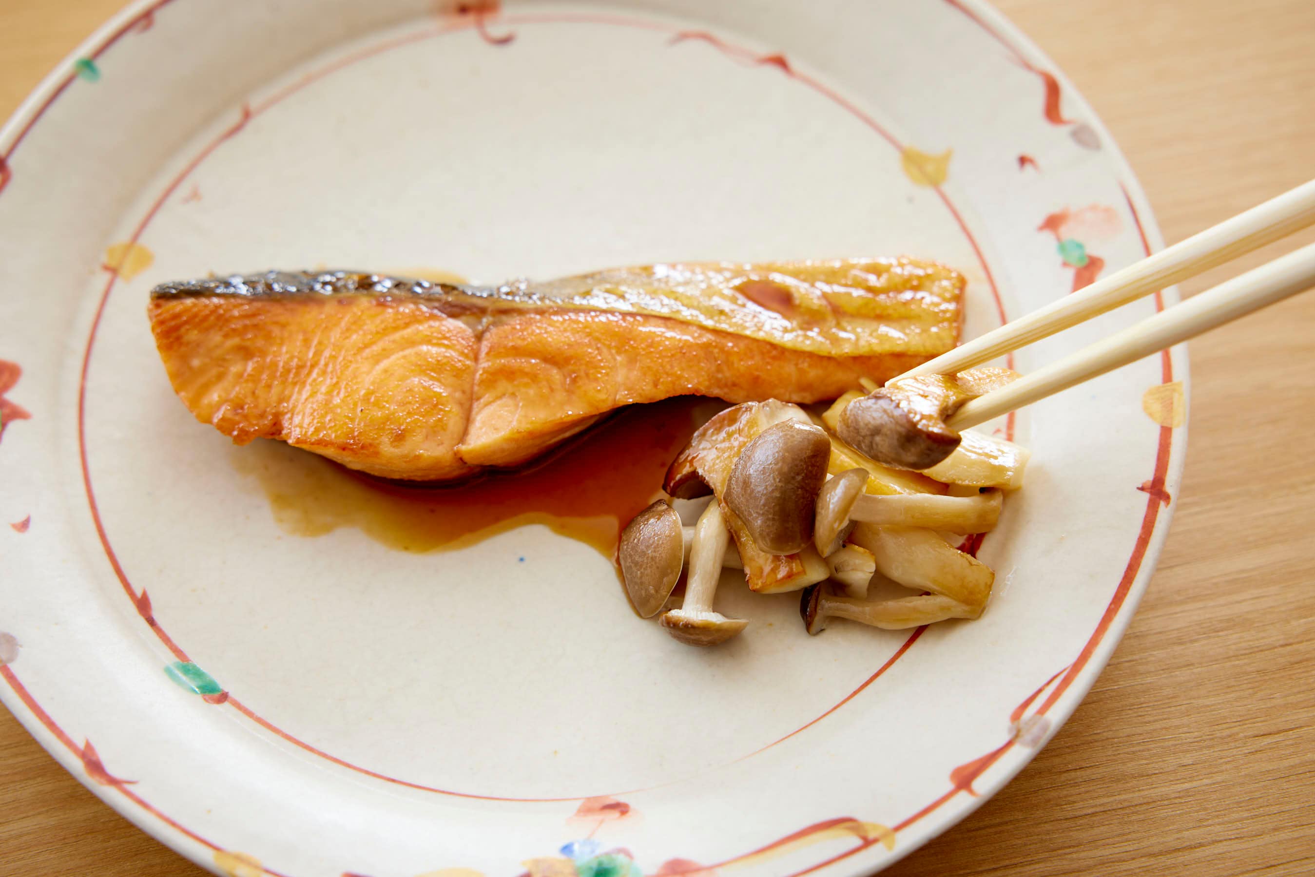 Plating the Teriyaki Salmon