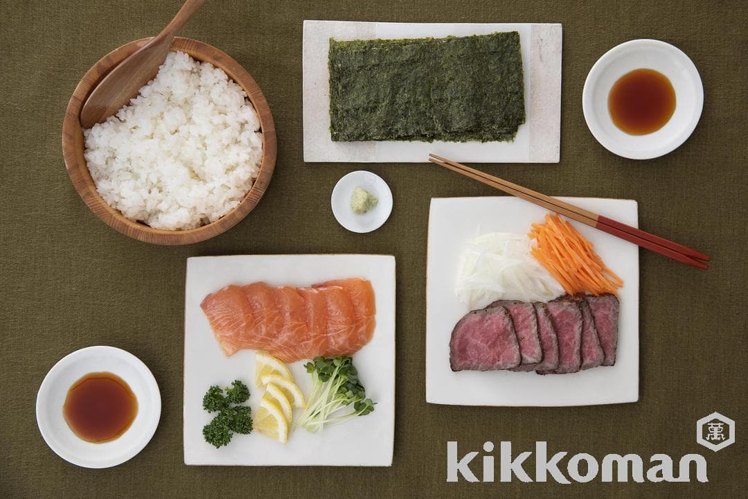 Roast Beef and Salmon Temaki Sushi