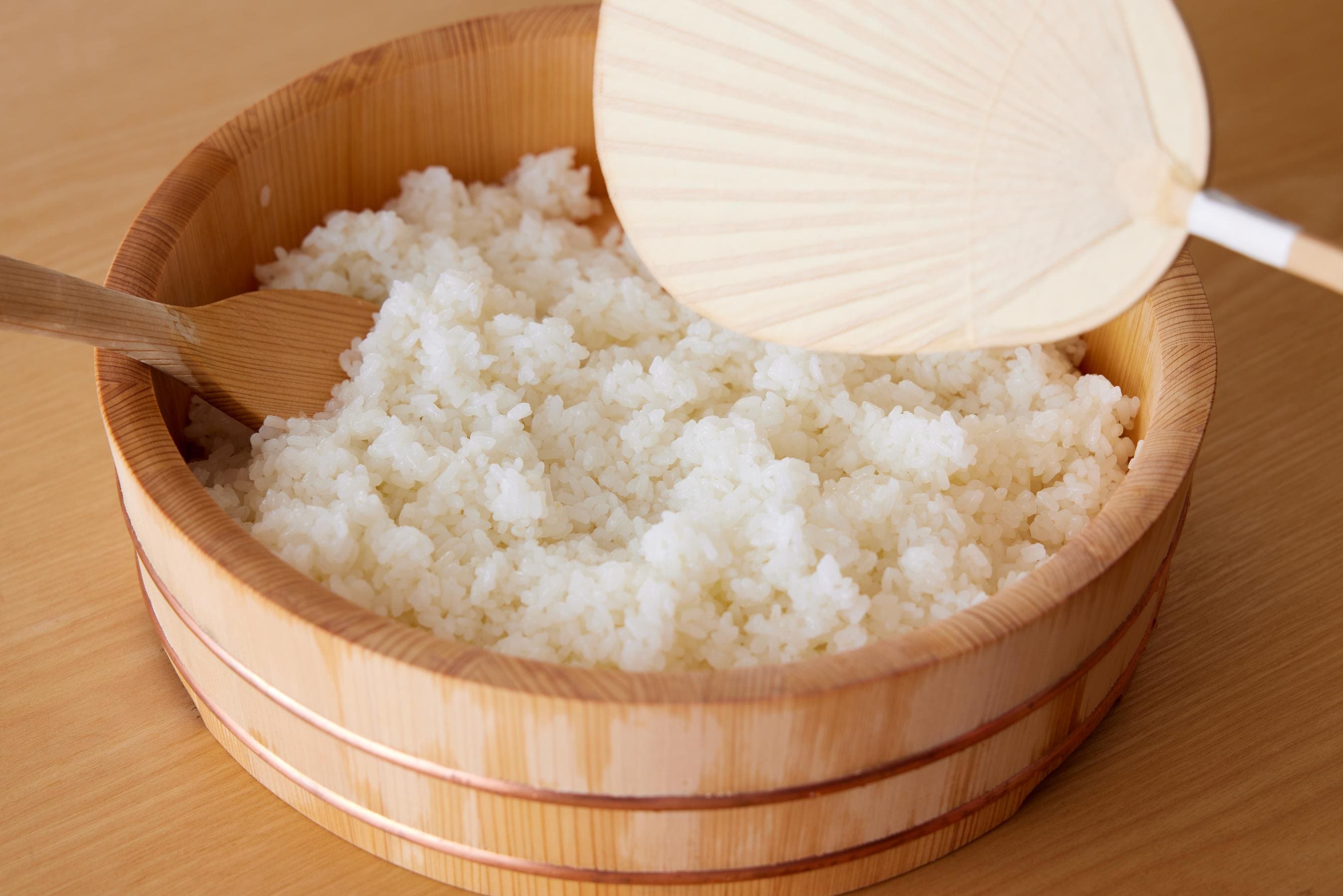 cooling sushi rice with a fan