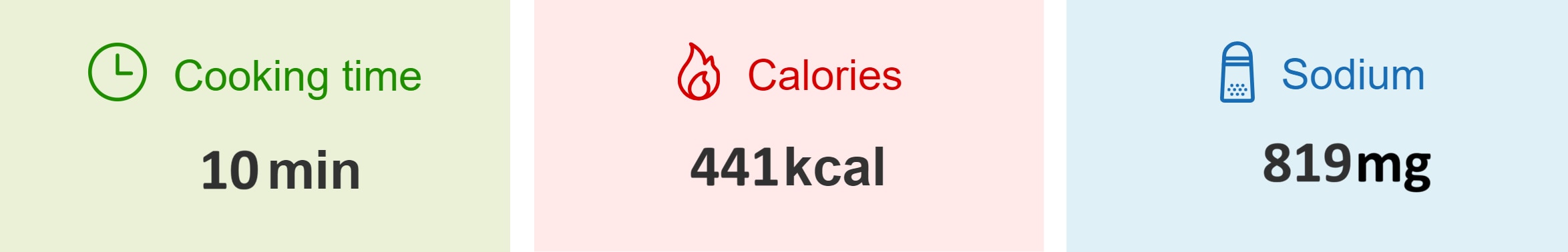 cooking time 10 min, Calories 441kcal, Sodium 819mg