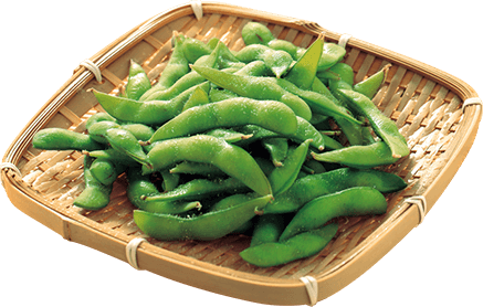 Edamame boiled in salted water
