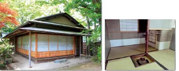 Interior and exterior views of the tearoom