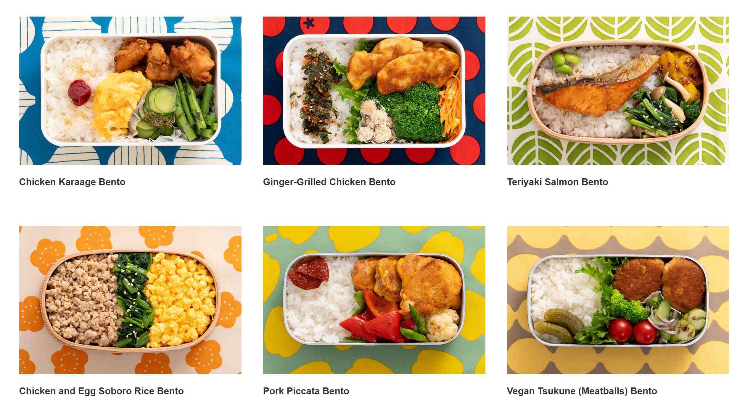 Six featured bento recipes supervised by culinary researcher Yuko Ihara