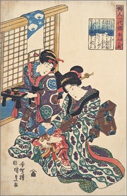 『婦人一代鑑 喰初の図』