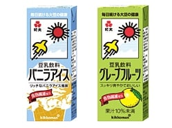 「紀文 豆乳飲料 バニラアイス」「紀文 豆乳飲料 グレープフルーツ」