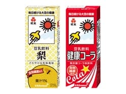 「紀文 豆乳飲料 梨」200ml、「紀文 豆乳飲料 健康コーラ」200ml