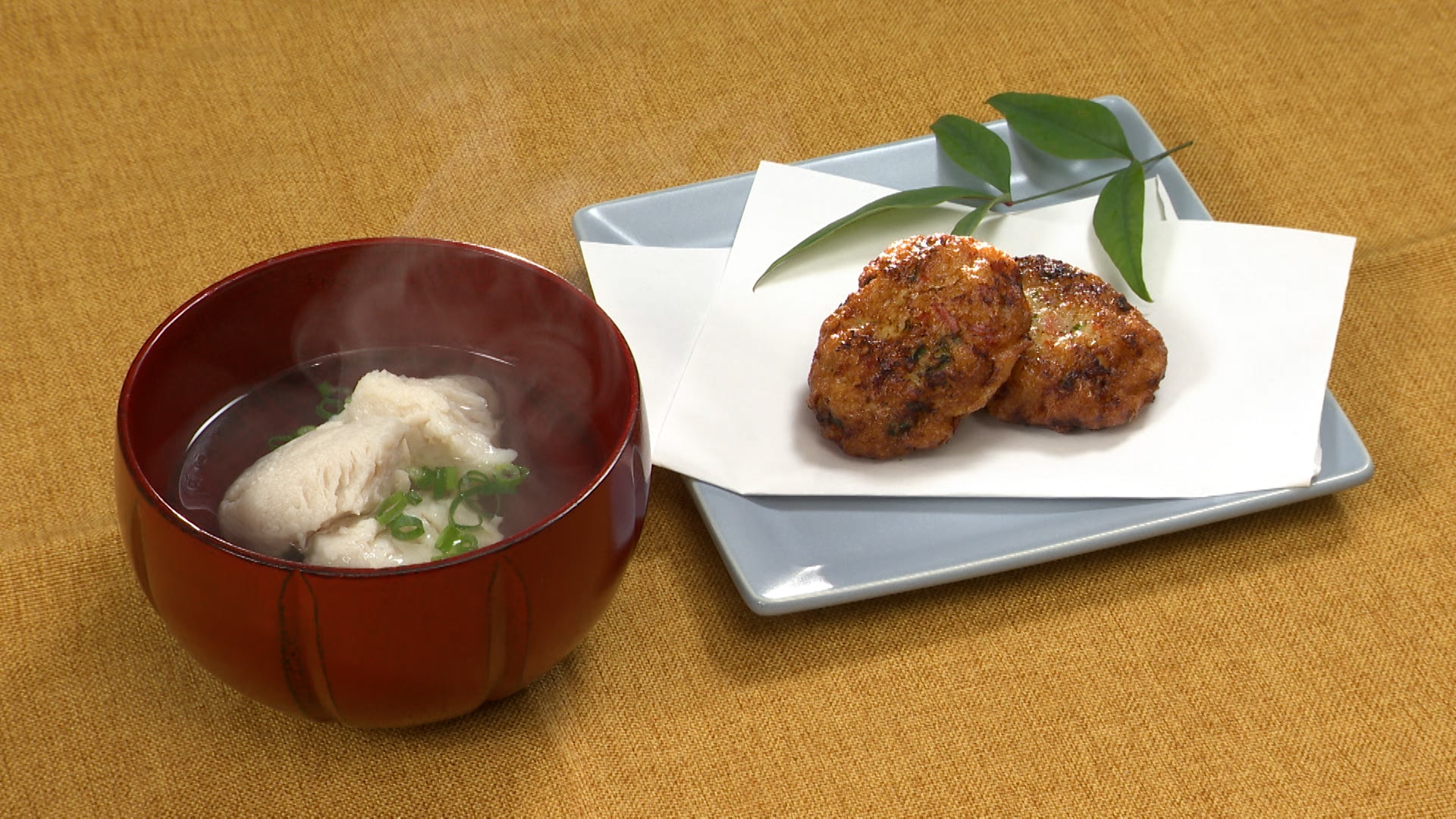 エソのすり身団子スープ、さつま揚げ(天ぷら)