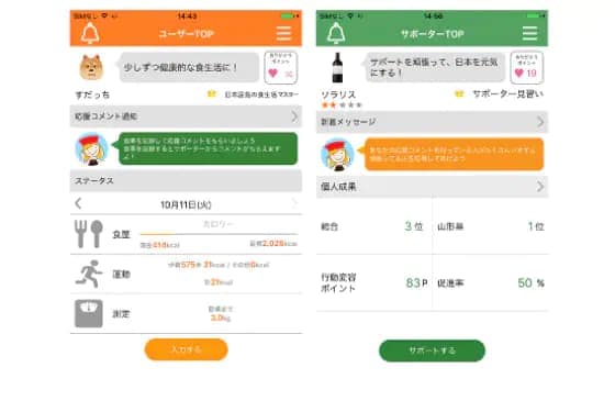 応援メッセージが届いて、楽しく健康管理できる！スマホ用アプリ「レコ☆サポ」新登場！