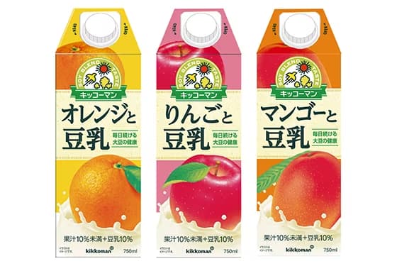 キッコーマンから、果汁と豆乳をブレンドした 飲料３アイテム新発売！ ～「オレンジと豆乳」「りんごと豆乳」「マンゴーと豆乳」～
