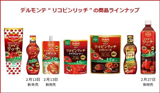 デルモンテ “リコピンリッチ”の商品ラインナップ