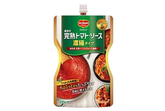 濃縮タイプで人数に合わせて必要な量だけ使える！これ1つで味付け決まる！ 「デルモンテ　基本の完熟トマト・ソース　濃縮タイプ」新発売！