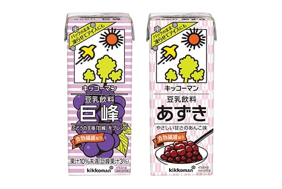 「キッコーマン　豆乳飲料　巨峰」「キッコーマン　豆乳飲料　あずき」