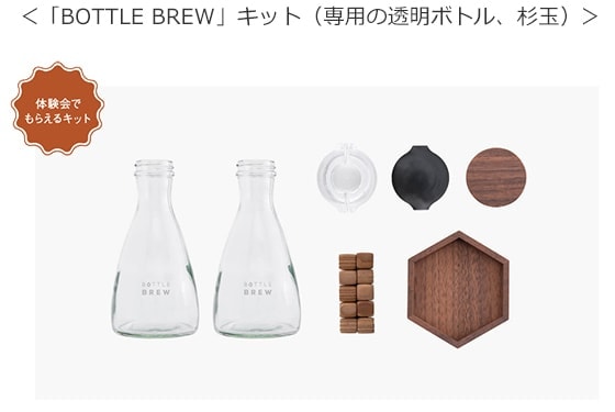 「BOTTLE BREW」キット（専用の透明ボトル、杉玉）