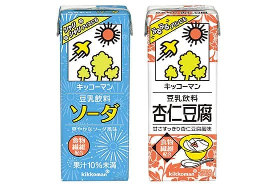 キッコーマンから、爽やかな味わいの豆乳飲料が新登場！ “シャリシャリ”“ぷるぷる”固めても楽しめる、 「豆乳飲料 ソーダ/杏仁豆腐」新発売！