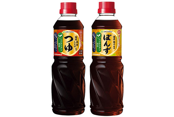 「キッコーマン ワン・ファミリー つゆ」500ml,「キッコーマン ワン・ファミリー ぽんず」500ml