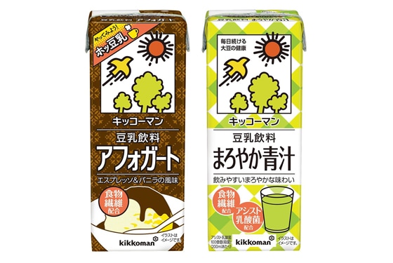 「キッコーマン 豆乳飲料 アフォガート」 「キッコーマン 豆乳飲料 まろやか青汁」