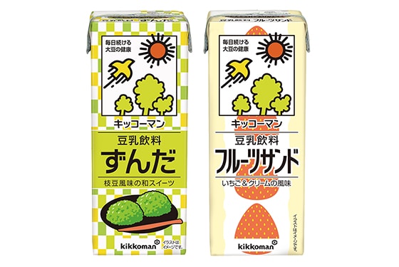 「キッコーマン 豆乳飲料 ずんだ」「キッコーマン 豆乳飲料 フルーツサンド」