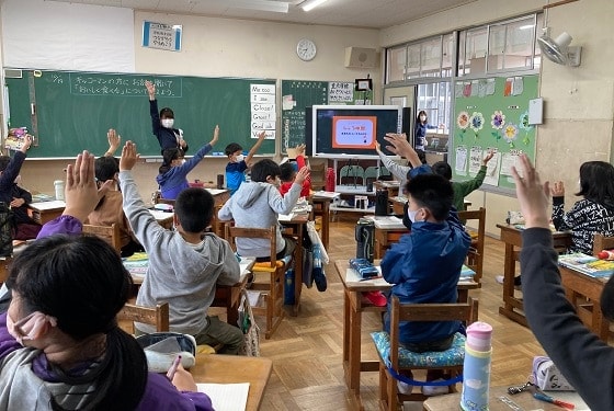 神戸小学校（富士市）の様子